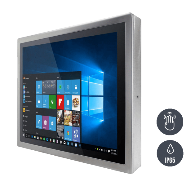 01-Edelstahl-Industriemonitor-IP65-R19L100-SPM1.png / TL Produkt-Welten / Industriemonitor / Chassis Edelstahl (VESA-Mounting) / Multitouch-Screen, projiziert-kapazitiv (PCAP)