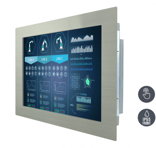01-Einbau-Industriemonitor-R19L300-STM1.png / TL Produkt-Welten / Industriemonitor / Panel Mount (Einbau von vorne) / Touch-Screen für 1-Finger-Bedienung