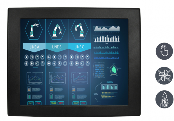 01-Einbau-Industriemonitor-R19L300-IPM2.png / TL Produkt-Welten / Industriemonitor / Panel Mount (Einbau von vorne) / Touch-Screen für 1-Finger-Bedienung