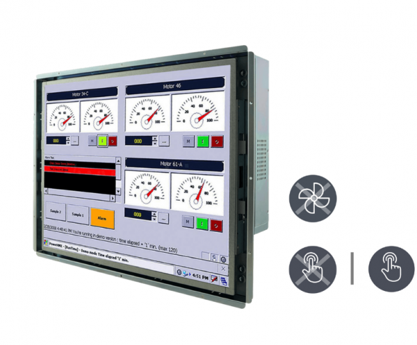 21-Einbau-Industrie-Panel-PC-R17IP7T-OFM1-v1.png / TL Produkt-Welten / Panel-PC / Open Frame (Einbau von Hinten) / Resistive / Glas (optional)