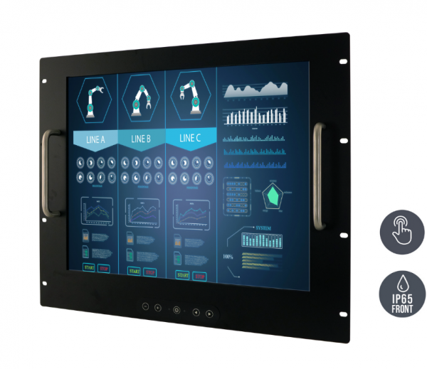 01-Einbau-Industrie-LCD-R19L300-RKM2-v1.png / TL Produkt-Welten / Industriemonitor / 19-Zoll Rack Mount / Touch-Screen für 1-Finger-Bedienung