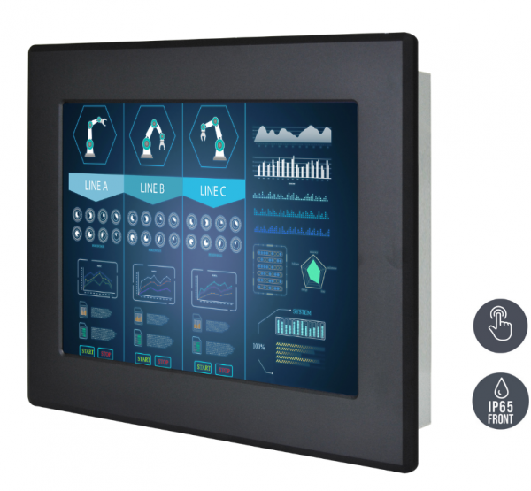 01-Einbau-Industriemonitor-R15L600-IPC3.png / TL Produkt-Welten / Industriemonitor / Panel Mount (Einbau von vorne) / Touch-Screen für 1-Finger-Bedienung