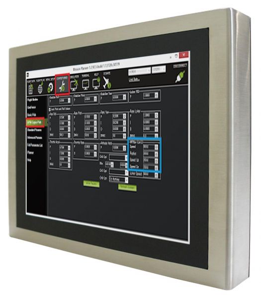 01-Industrie-Panel-PC-IP65-Edelstahl-PCAP-Multi-Touch-R15IB3S-SPC3 / TL Produkt-Welten / Panel-PC / Chassis Edelstahl (VESA-Mounting) / Multitouch-Screen, projiziert-kapazitiv (PCAP)