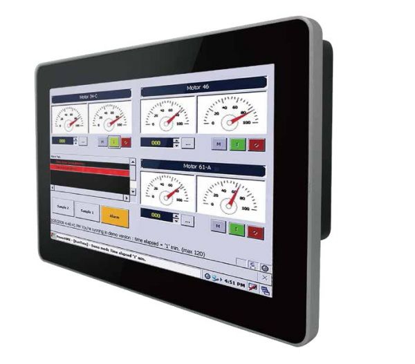 01-Front-right-10W-VD-CH-MTU / TL Produkt-Welten / Industriemonitor / Chassis (VESA-Mounting) / Multitouch-Screen, projiziert-kapazitiv (PCAP)
