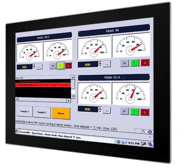 01-Front-right-WM19-V-CH-MTU / TL Produkt-Welten / Industriemonitor / Chassis (VESA-Mounting) / Multitouch-Screen, projiziert-kapazitiv (PCAP)