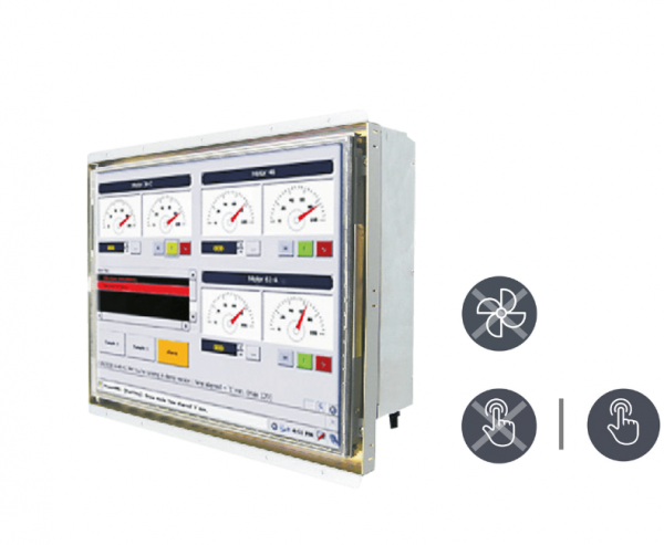 21-Einbau-Industrie-Panel-PC-W15IB7T-OFA2 -v1.png / TL Produkt-Welten / Panel-PC / Open Frame (Einbau von Hinten) / Resistive / Glas (optional)