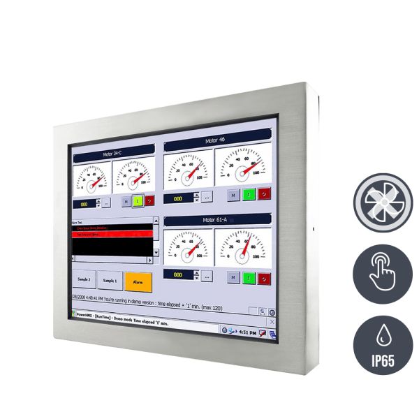 01-Industrie-Panel-PC-IP65-Edelstahl-R17IW3S-65M1 / TL Produkt-Welten / Panel-PC / Chassis Edelstahl (VESA-Mounting) / Touch-Screen für 1-Finger-Bedienung