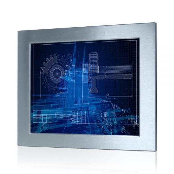 01-Einbau-Industriemonitor-WM19PME-Edelstahl-IP65 / TL Produkt-Welten / Industriemonitor / Panel Mount (Einbau von vorne) / Touch-Screen für 1-Finger-Bedienung