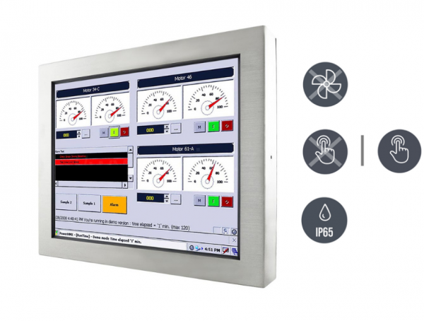 02-Industrie-Panel-PC-IP65-Edelstahl-R17IE3S-65M1-v1.png / / TL Produkt-Welten / Panel-PC / Chassis Edelstahl (VESA-Mounting) / Resistive / Glas (optional)