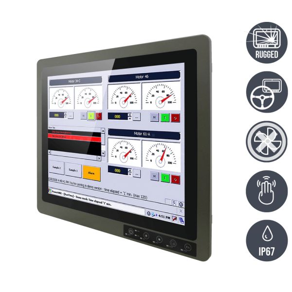 Front-right-R19IK3S-67FTP / TL Produkt-Welten / Panel-PC / Chassis (VESA-Mounting) / Multitouch-Screen, projiziert-kapazitiv (PCAP)