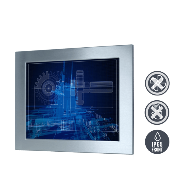 01-Industrie-Panel-PC-WM19PME-Edelstahl-IP65-Einbau-oT.png / TL Produkt-Welten / Panel-PC / Panel Mount (Einbau von vorne) / ohne Touch-Screen