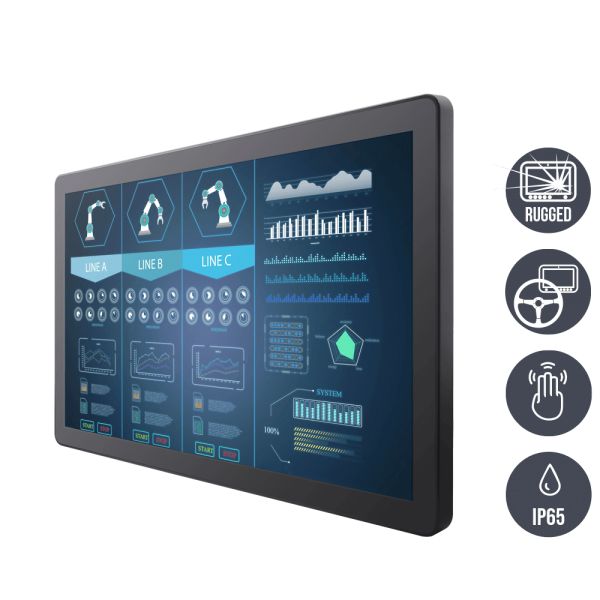 02-Front-W22L100-GCA3.jpg / TL Produkt-Welten / Industriemonitor / Chassis (VESA-Mounting) / Multitouch-Screen, projiziert-kapazitiv (PCAP)