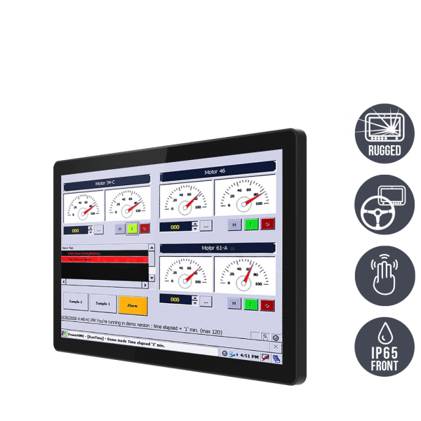 01-Front-R19L100-GCM1.png / TL Produkt-Welten / Industriemonitor / Chassis (VESA-Mounting) / Multitouch-Screen, projiziert-kapazitiv (PCAP)