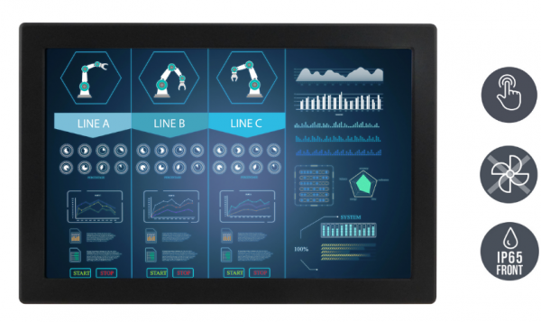 01-Einbau-Industriemonitor-W22L100-IPA3.png / TL Produkt-Welten / Industriemonitor / Panel Mount (Einbau von vorne) / Touch-Screen für 1-Finger-Bedienung