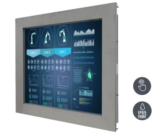 01-Einbau-Industriemonitor-R15L100-STC3.png / TL Produkt-Welten / Industriemonitor / Panel Mount (Einbau von vorne) / Touch-Screen für 1-Finger-Bedienung