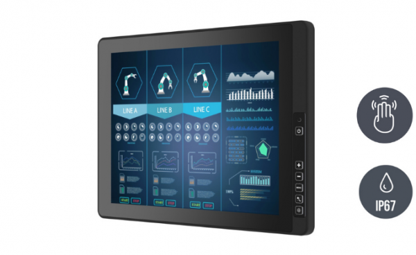 01-Rugged-Industrial-LCD-R15L100-67C3-P(HB)-v1.png / TL Produkt-Welten / Industriemonitor / Chassis (VESA-Mounting) / Multitouch-Screen, projiziert-kapazitiv (PCAP)