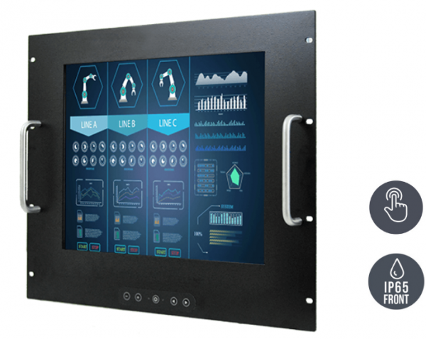 01-Einbau-Industrie-LCD-R15L100-RKA1-v1.png / TL Produkt-Welten / Industriemonitor / 19-Zoll Rack Mount / Touch-Screen für 1-Finger-Bedienung