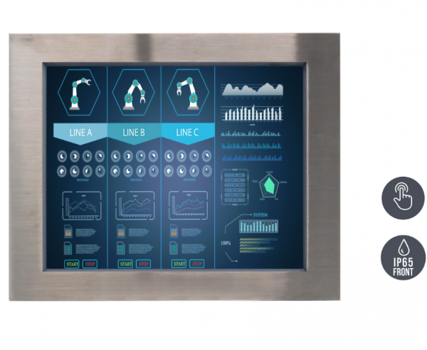 01-Einbau-Industriemonitor-S17L500-STM1.png / TL Produkt-Welten / Industriemonitor / Panel Mount (Einbau von vorne) / Touch-Screen für 1-Finger-Bedienung
