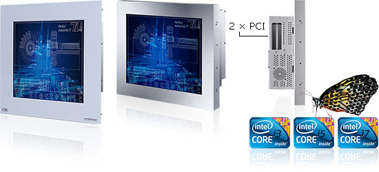 Der FlexLine I Industrie-Panel-PC mit 2 PCI-Steckplätzen ist mit Core-i-CPU ausgestattet
