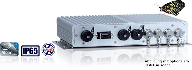 Der EmbeddedLine EL1086 Industrie-Box-PC ist rundum geschützt gemäß IP65 inklusive der Schnittstellen und Kabel