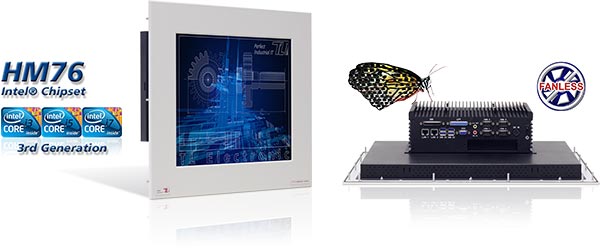 Core i-Performance der 3. Generation komplett lüfterlos in der SlimLine 1082-Panel-PC-Serie, einbaufertig für B&B-Anwendungen in der Industrie