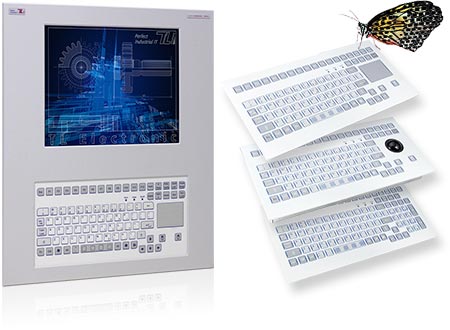 In die Front der Panel-Industrie-PC werden hochwertige voll industrietaugliche Tastaturen integriert