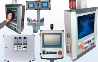 Es lassen sich Schalter, Taster, optische Signalgeber, Scanner und Schnittstellen passen für den Industrie-Panel-PC integrieren