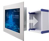 Die Panel-Industrie-PCs der SlimLine-Serien integrieren wir in ein rundum IP65-geschütztes Steuergehäuse