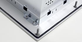Panelmount-Frontplatten mit rückseitigen Gewindebolzen