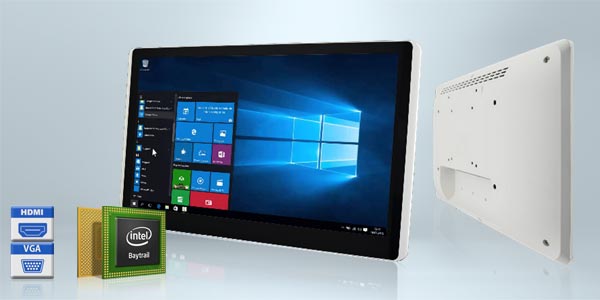 HMI-Panel-PC und Display in 15,6 Zoll mit Intel Celeron oder als Industriemonitor