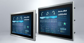 Display Diagonale 15 und 22 inch bei den front-einbaubaren Industrie-Monitoren