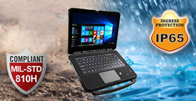 Rugged Laptop IP65-geschützt und MIL-STD 810H getestet