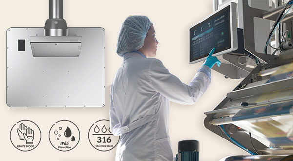 Edelstahl-Panel-PC Serie R mit IP65-Rundumschutz für hygienesensitive industrielle Anwendungen