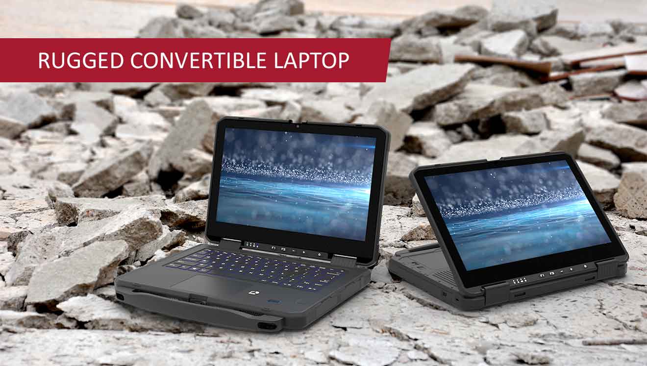 2-in-1 Rugged Laptop bruchsicherer Begleiter im Außendienst und in Werkstatt oder Industrie