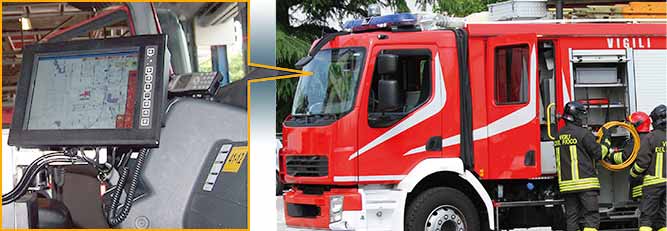 Vehicle Mount Computer in einem Feuerwehrfahrzeug