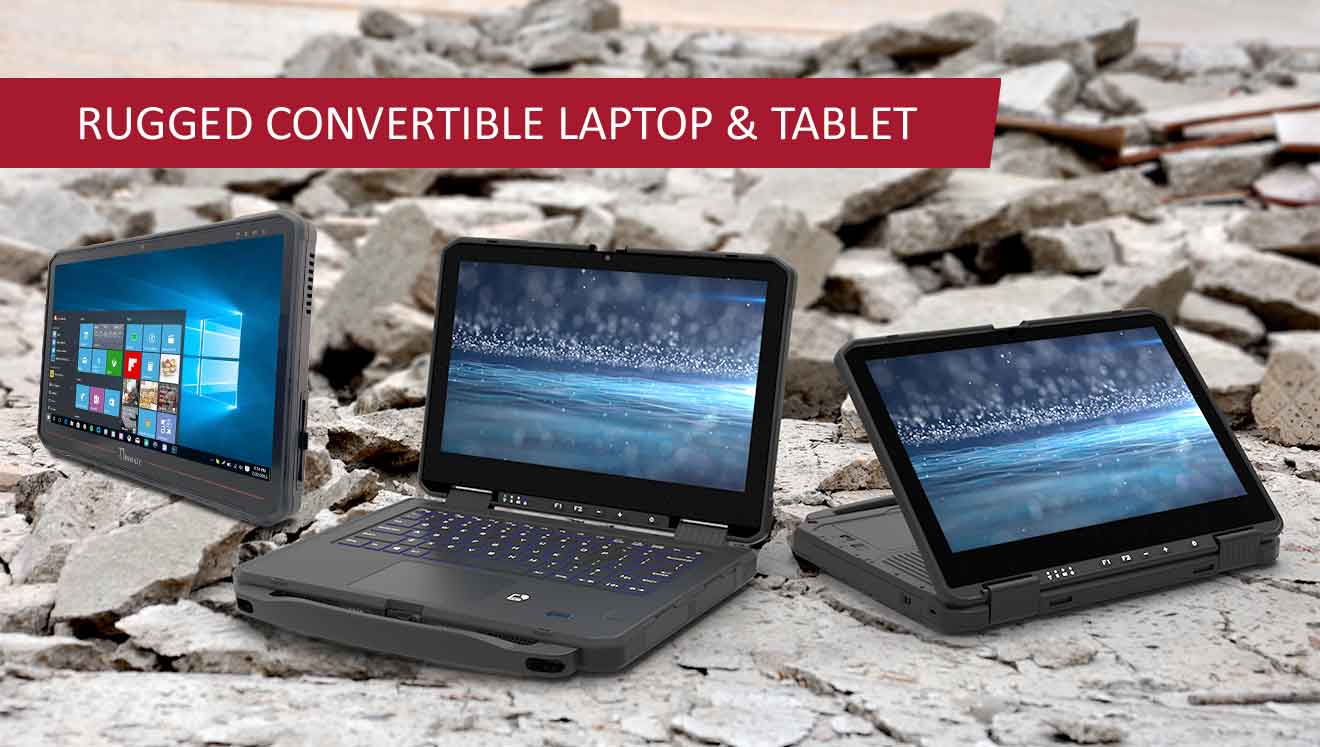 2-in-1 Rugged Laptop bruchsicherer Begleiter im Außendienst und in Werkstatt oder Industrie