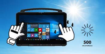 Lesbarkeit bei Tageslicht und Touch-Modi