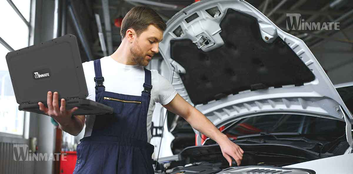 Rugged Laptop in der KFZ-Wartung